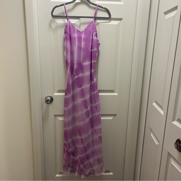 Spaghetti Strap Fitted Lacing Back Dress Lavender main image 1